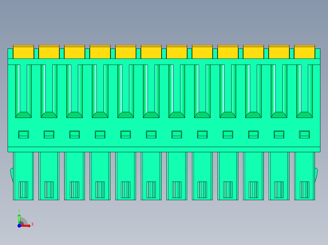 DEGSON 15EDG 系列 3.5mm 插拔式接线端子 FullPack-15EDGKD-3.5-12P-14-00AH前视图