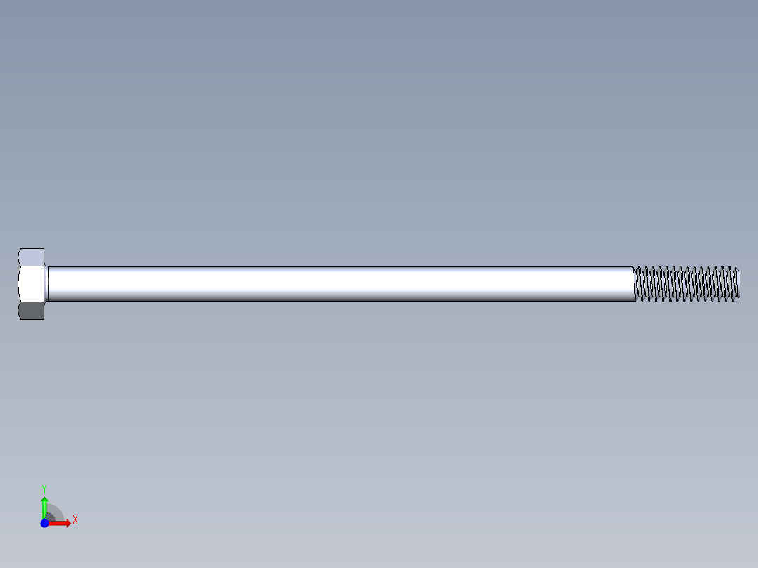 UNC 六角螺栓-Hex Bolt 0.250-20 x 5前视图