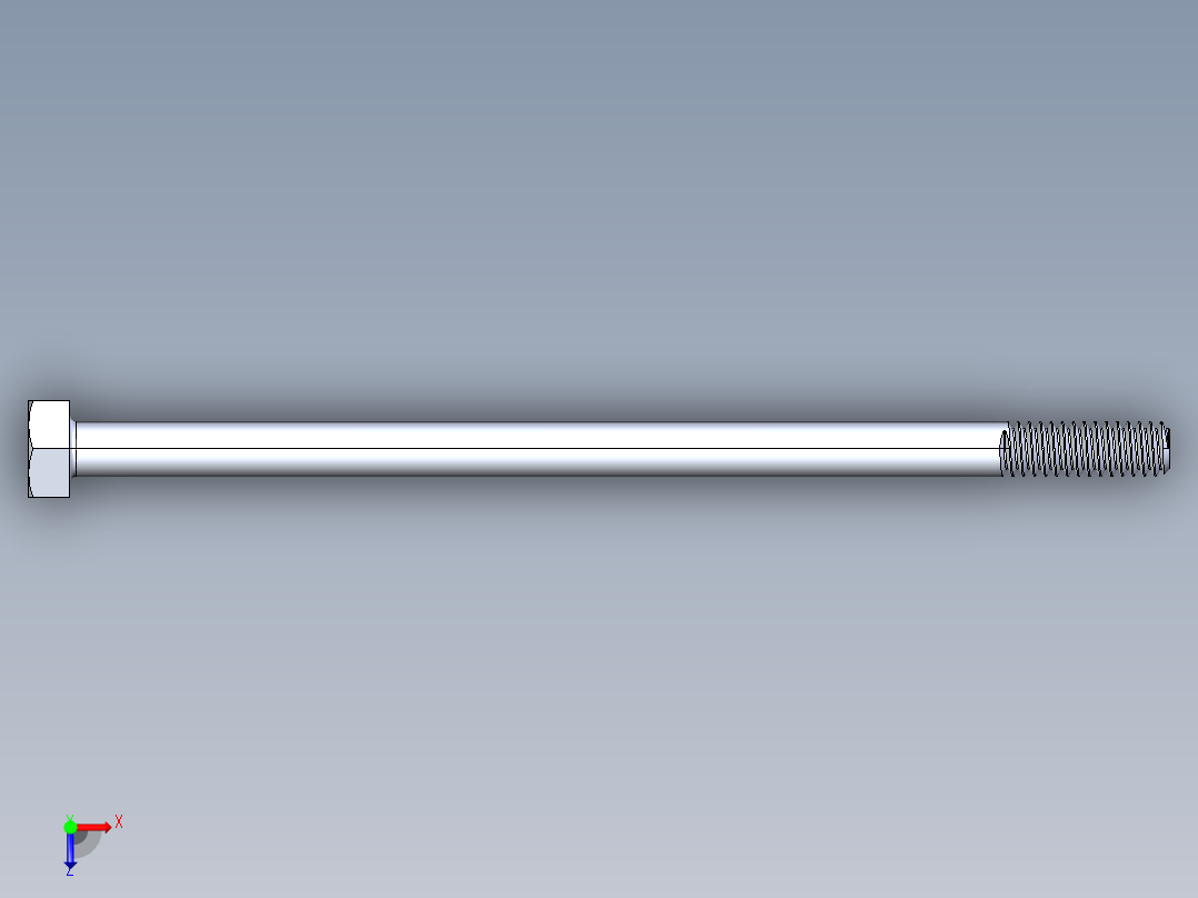 UNC 六角螺栓-Hex Bolt 0.250-20 x 5俯视图