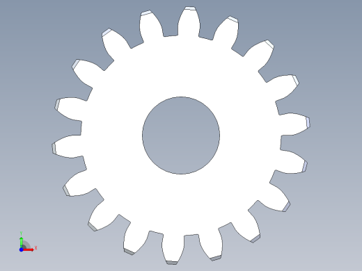正齿轮-m1 20PA 18t Spur Gear前视缩略图