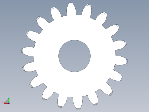 正齿轮-m1 20PA 18t Spur Gear后视缩略图