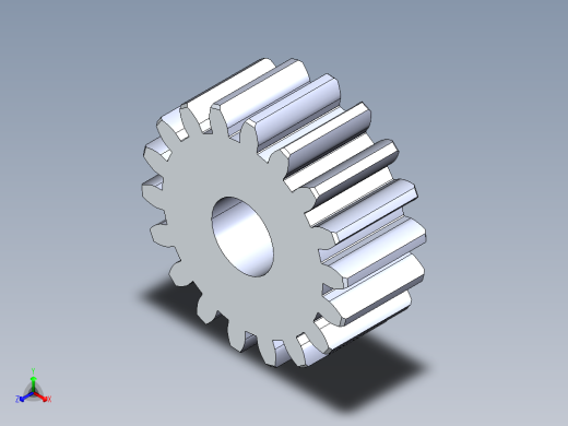 正齿轮-m1 20PA 18t Spur Gear正等轴测缩略图
