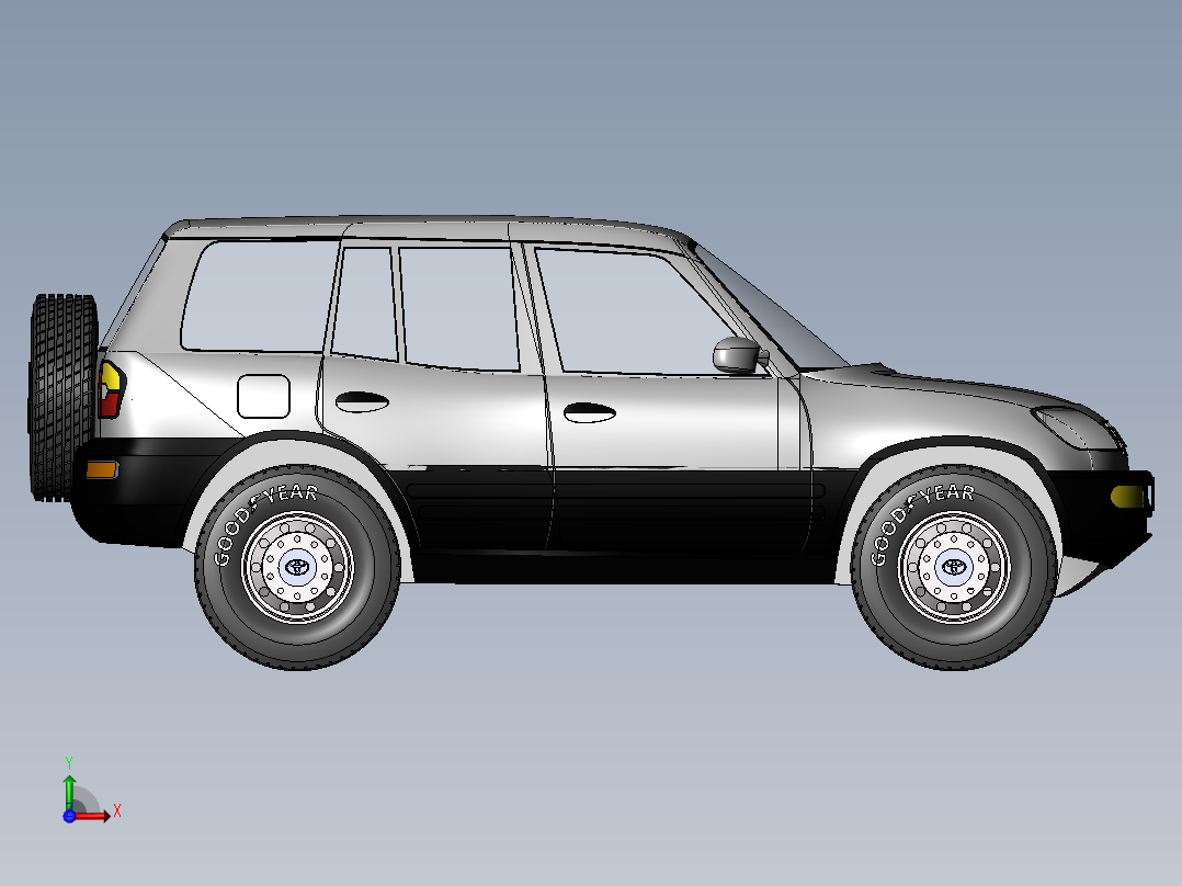 本田Toyota rav4休闲越野车模型3D图纸 SolidWorks2014设计前视图