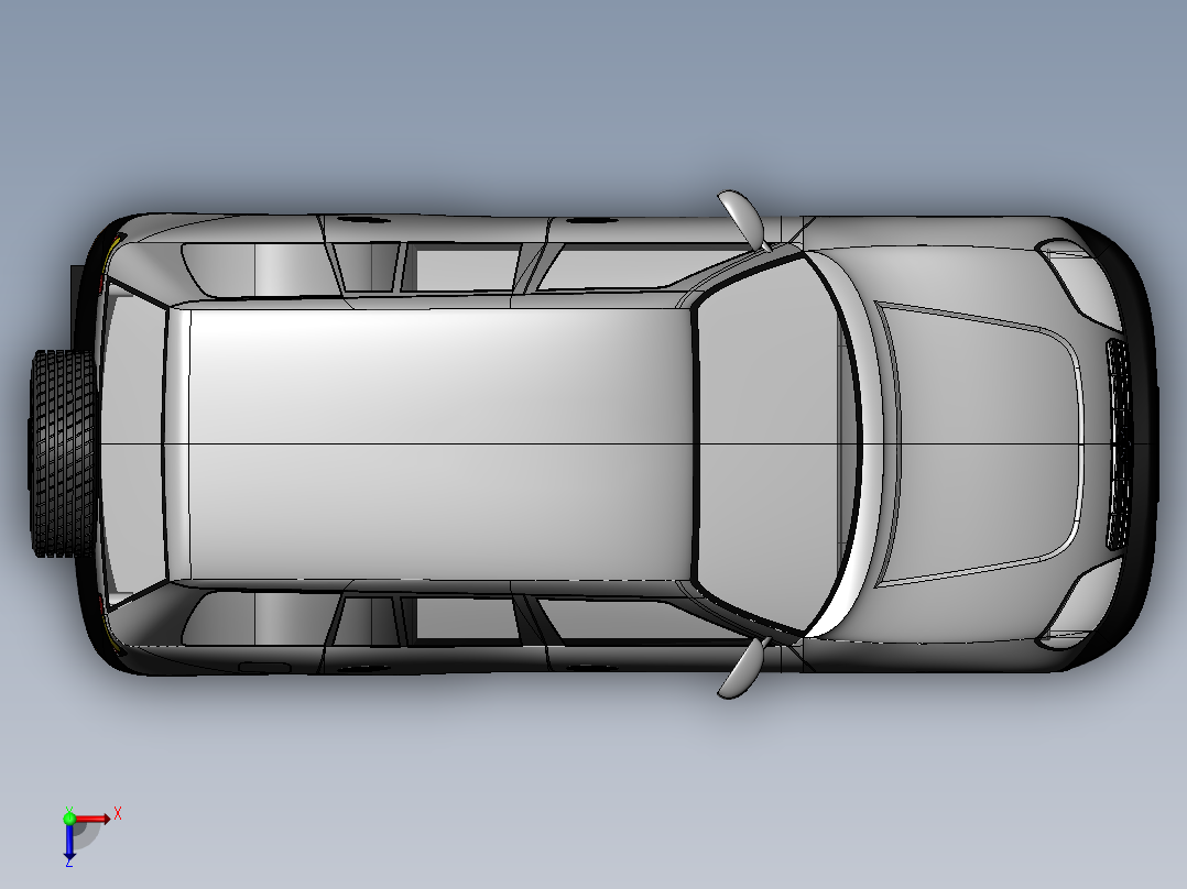 本田Toyota rav4休闲越野车模型3D图纸 SolidWorks2014设计俯视图