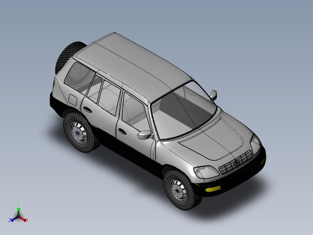本田Toyota rav4休闲越野车模型3D图纸 SolidWorks2014设计正等轴测图