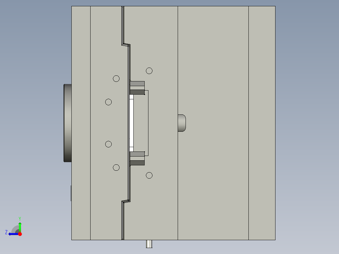 WY17-008 肛肠冲洗器转向阀模具右视图