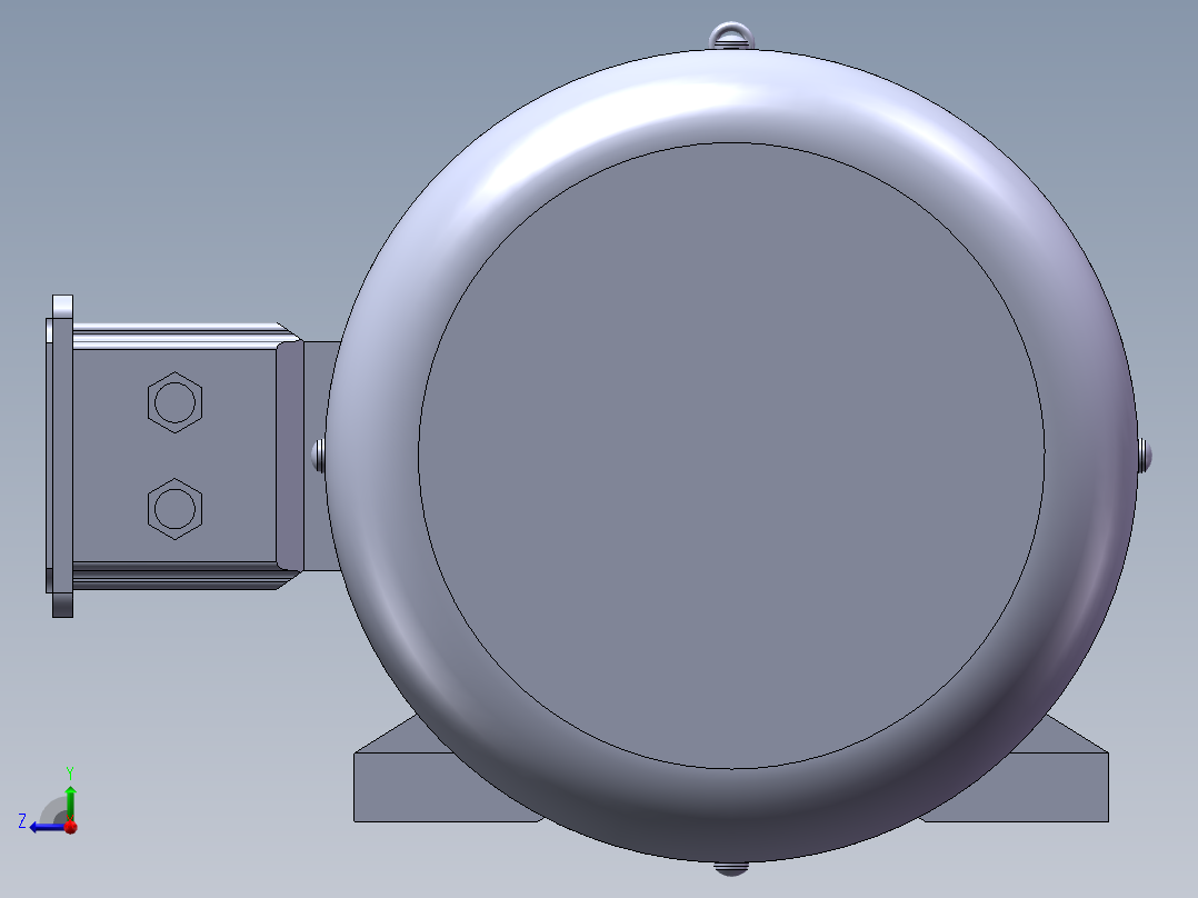 带底脚无凸缘电机 Y802-2右视图