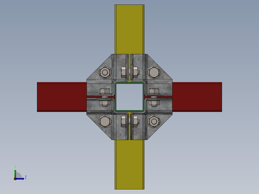 方管连接固定2左视图