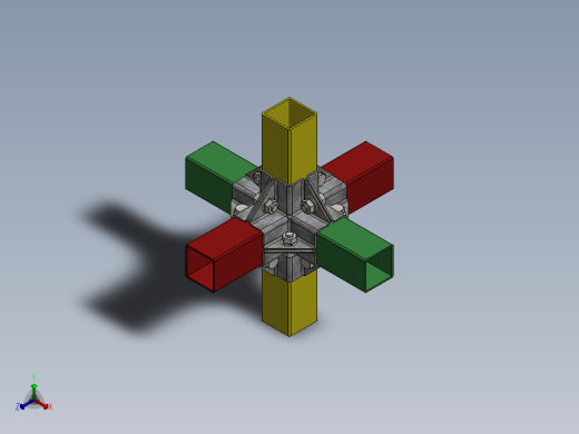 方管连接固定2正等轴测缩略图