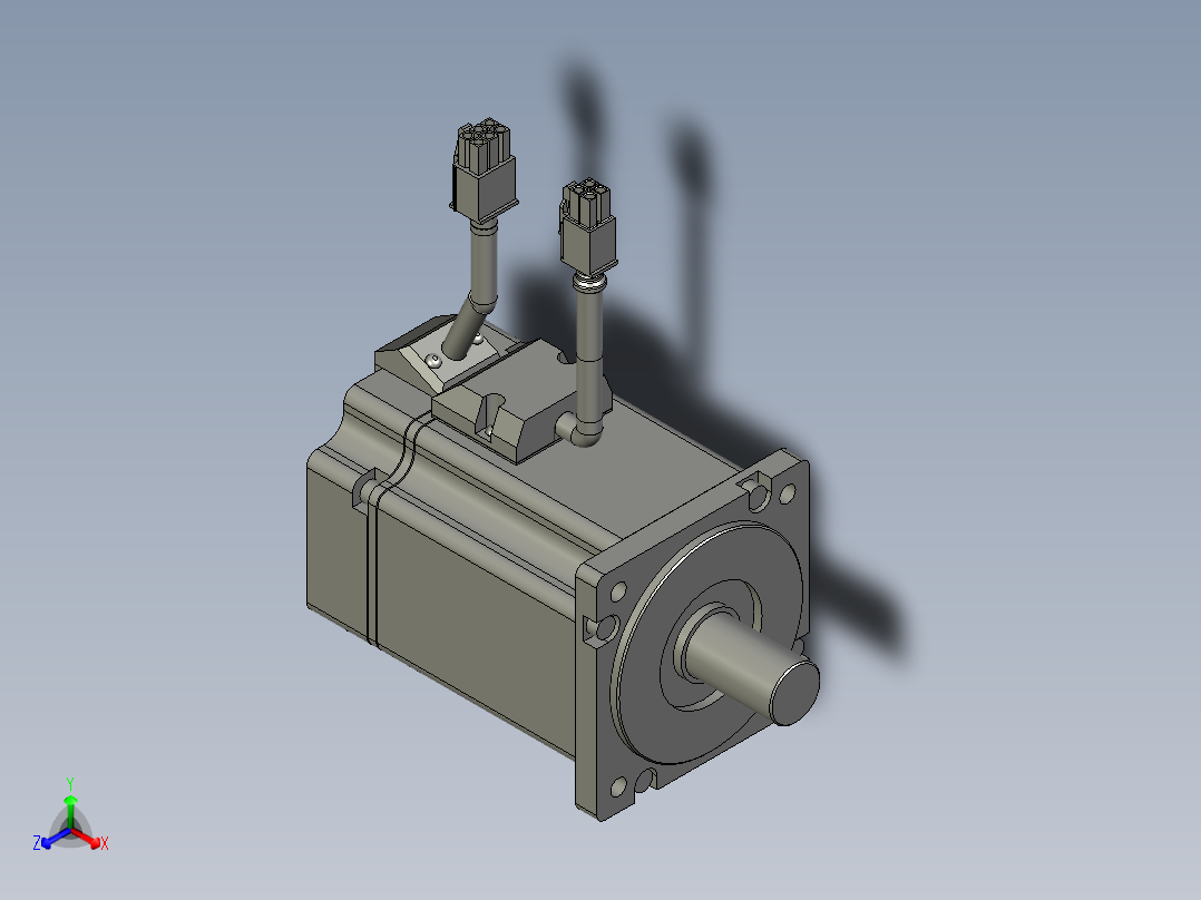 750W MSMD伺服马达正等轴测图