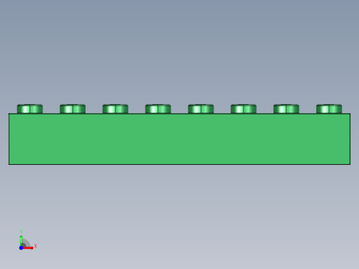 乐高套装 4421基本积木-4143953 - 3008 Dark Green Brick 1 x 8.STEP前视缩略图