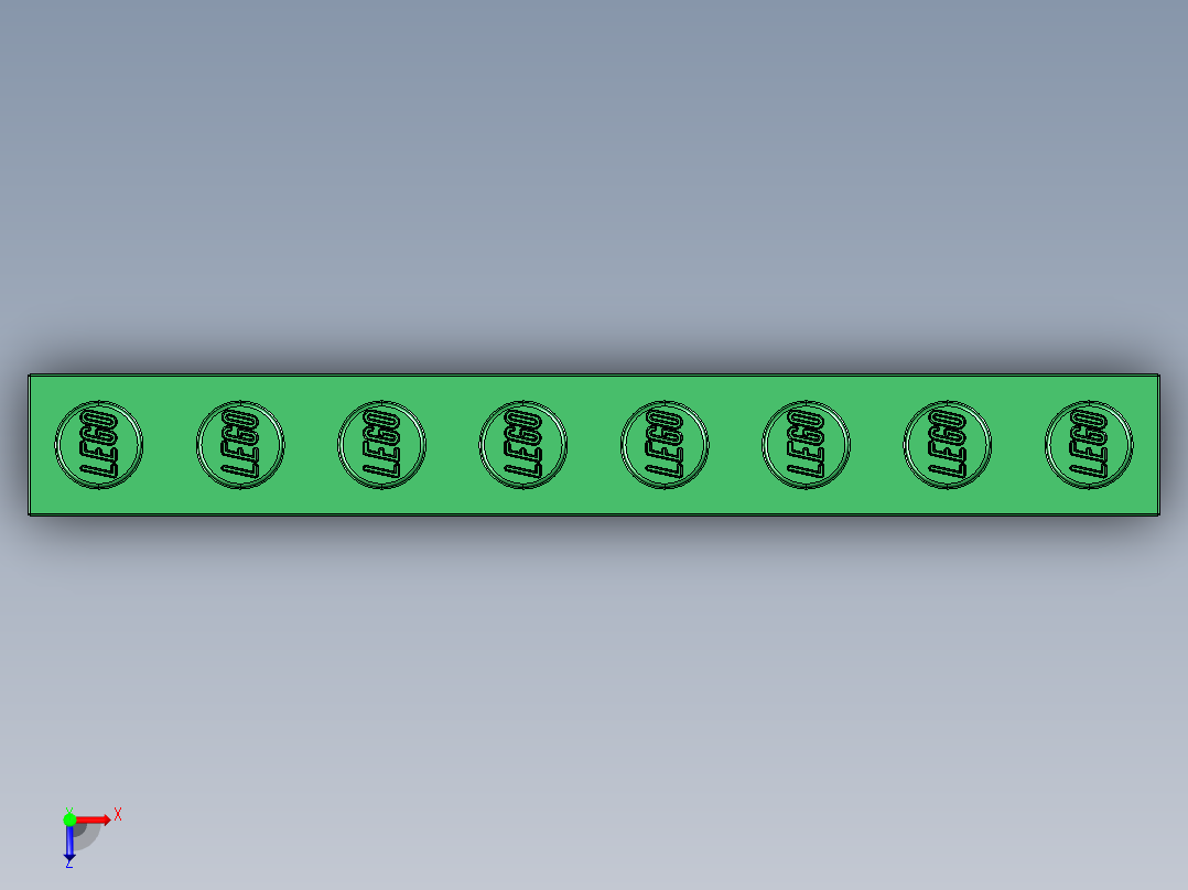 乐高套装 4421基本积木-4143953 - 3008 Dark Green Brick 1 x 8.STEP俯视图