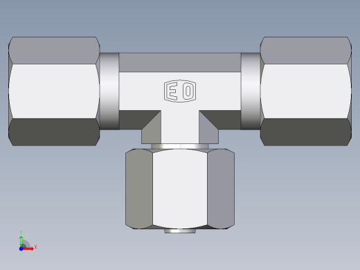 卡套式工业通用硬管接头EO_Swivel_nut_branch_tee_ET06ZS71前视缩略图