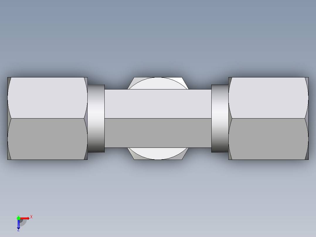 卡套式工业通用硬管接头EO_Swivel_nut_branch_tee_ET06ZS71俯视图