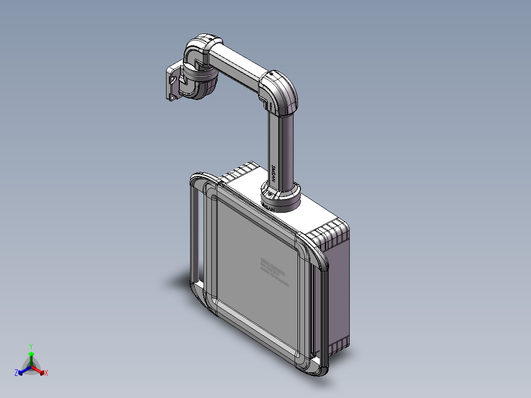 向下墙座+转角+箱体连接器+控制箱正等轴测图