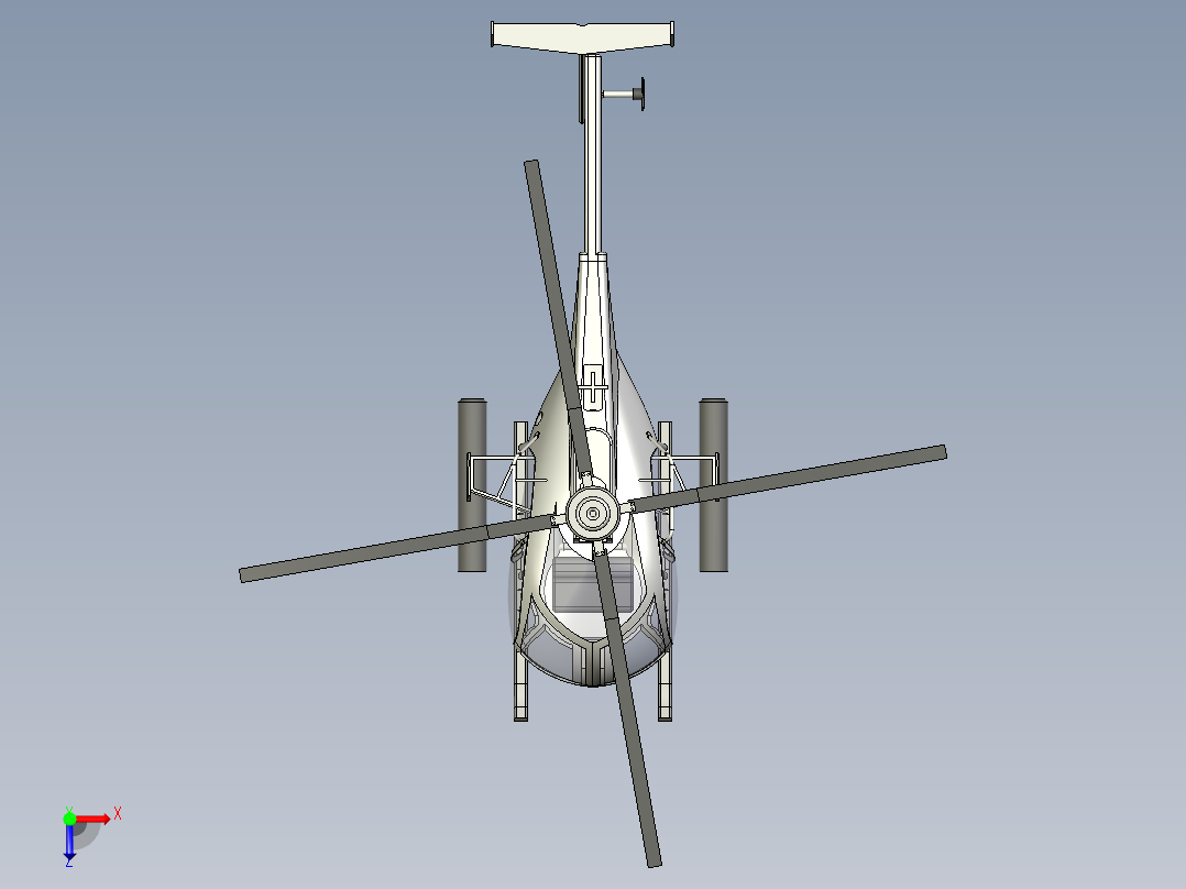 简易小鸟直升机俯视图
