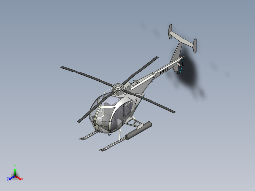 简易小鸟直升机正等轴测缩略图