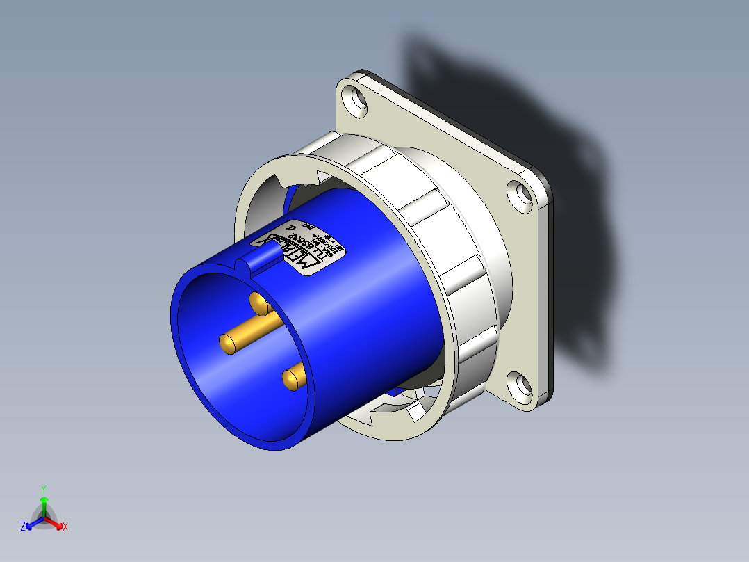 连接器Metaltex TLL63632正等轴测图