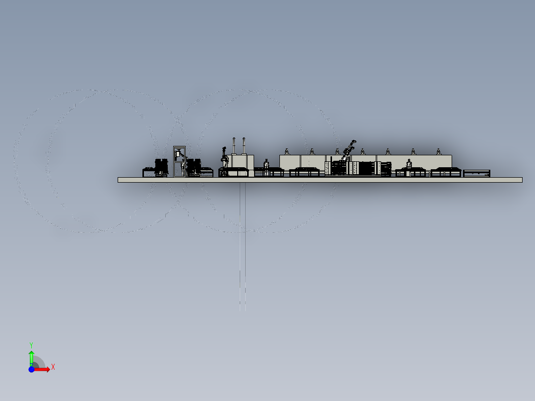 车门生产流水线前视图