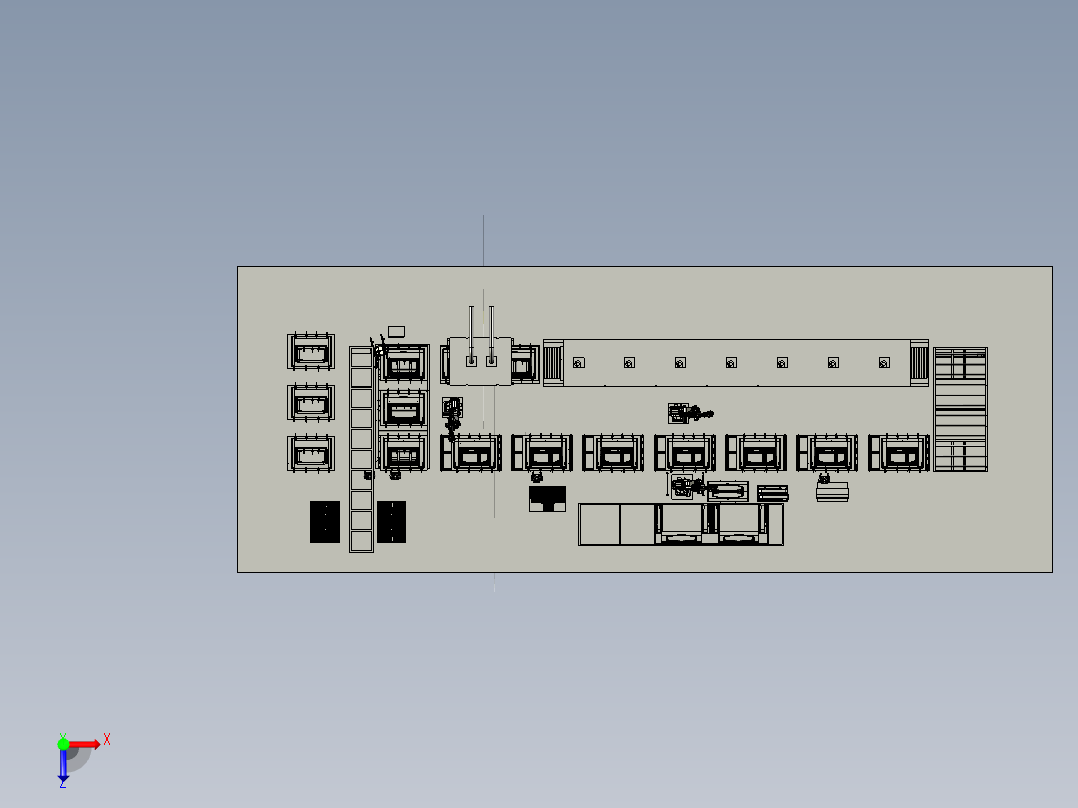 车门生产流水线俯视图