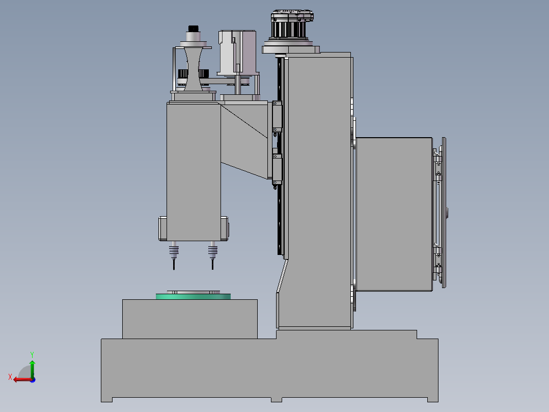 组合钻床一输入四输出减速机后视图