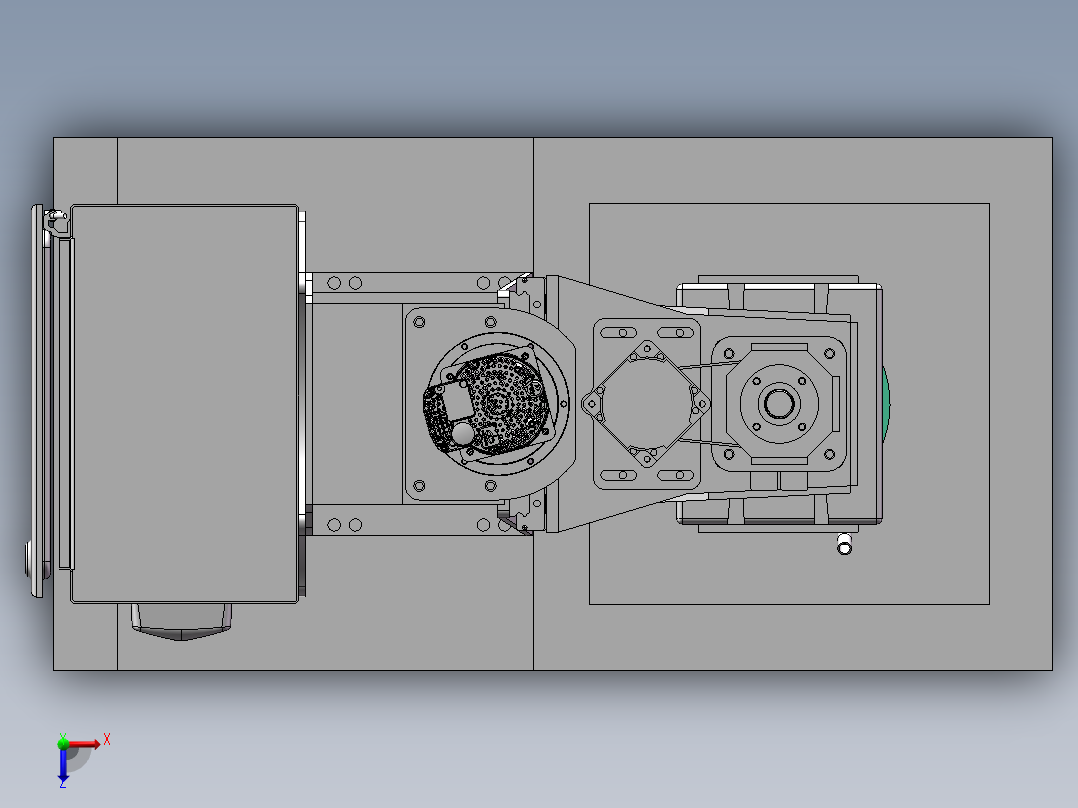 组合钻床一输入四输出减速机俯视图