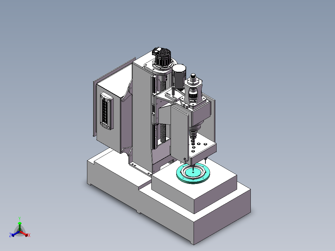 组合钻床一输入四输出减速机正等轴测图