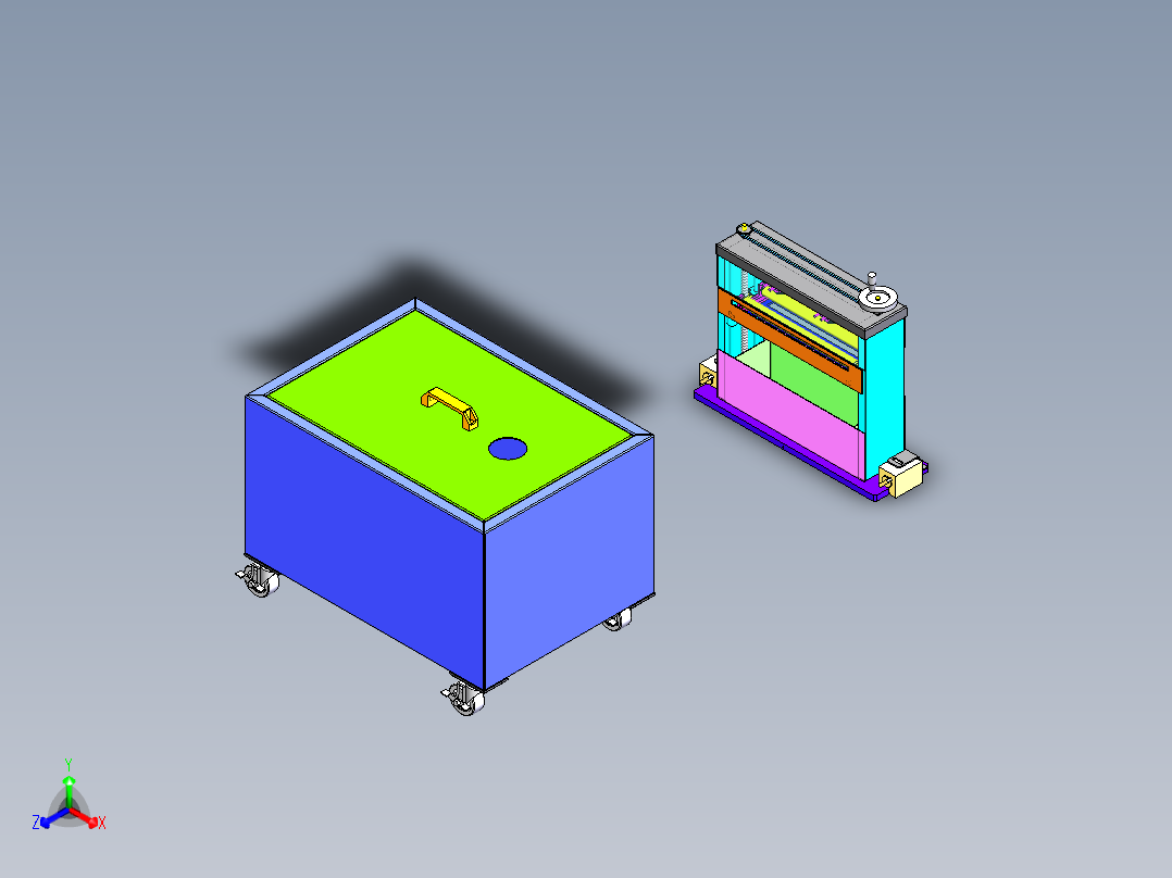 冲压薄板材喷油装置sw18可编辑正等轴测图