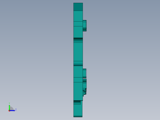 一款安卓平板外壳铣天侧天线槽程序模型左视缩略图