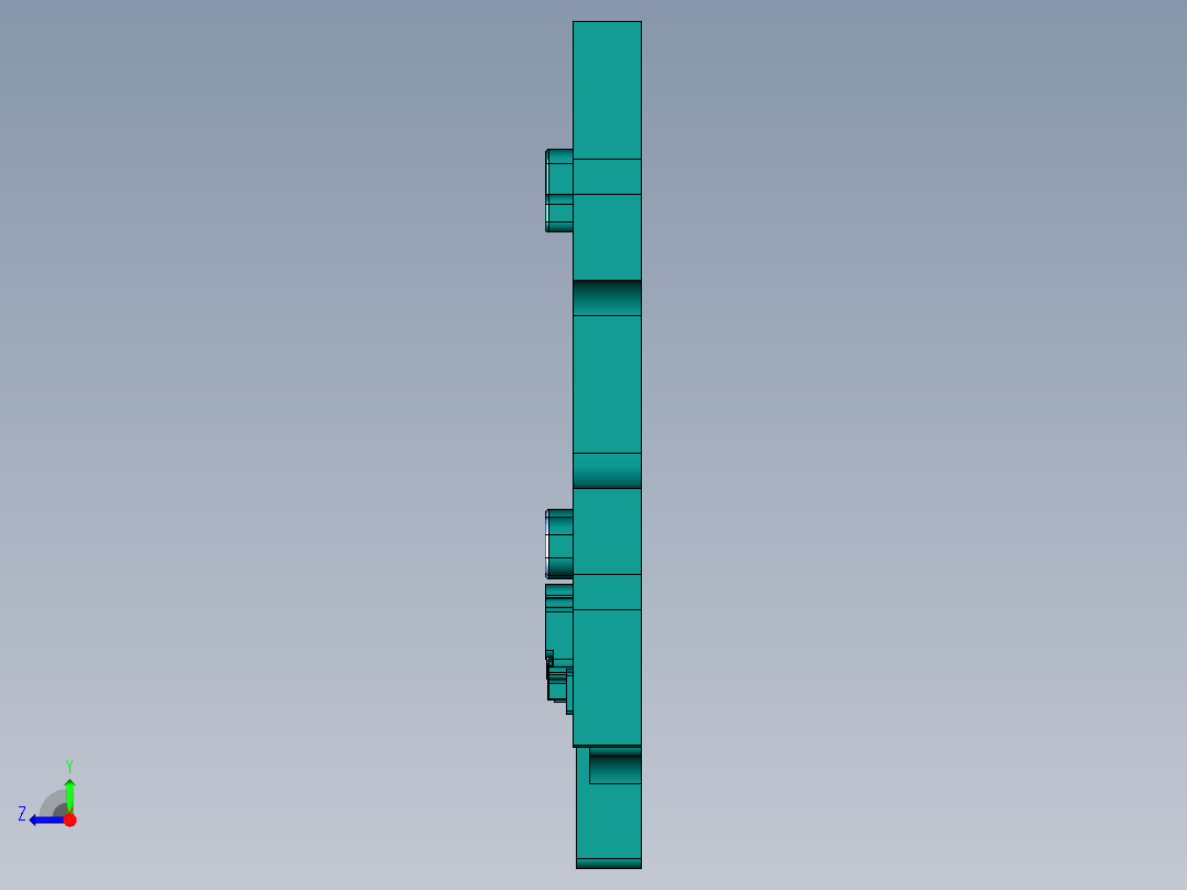 一款安卓平板外壳铣天侧天线槽程序模型右视图