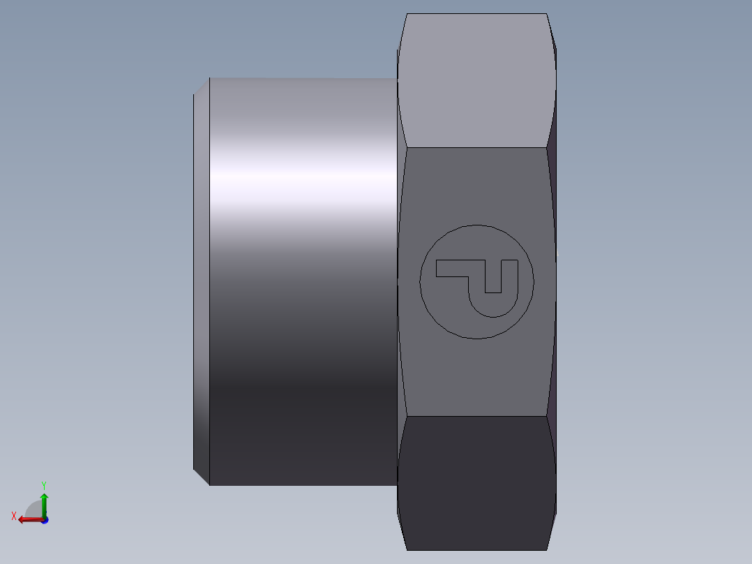 堵头 4C+4D 管端堵、4D-36后视图