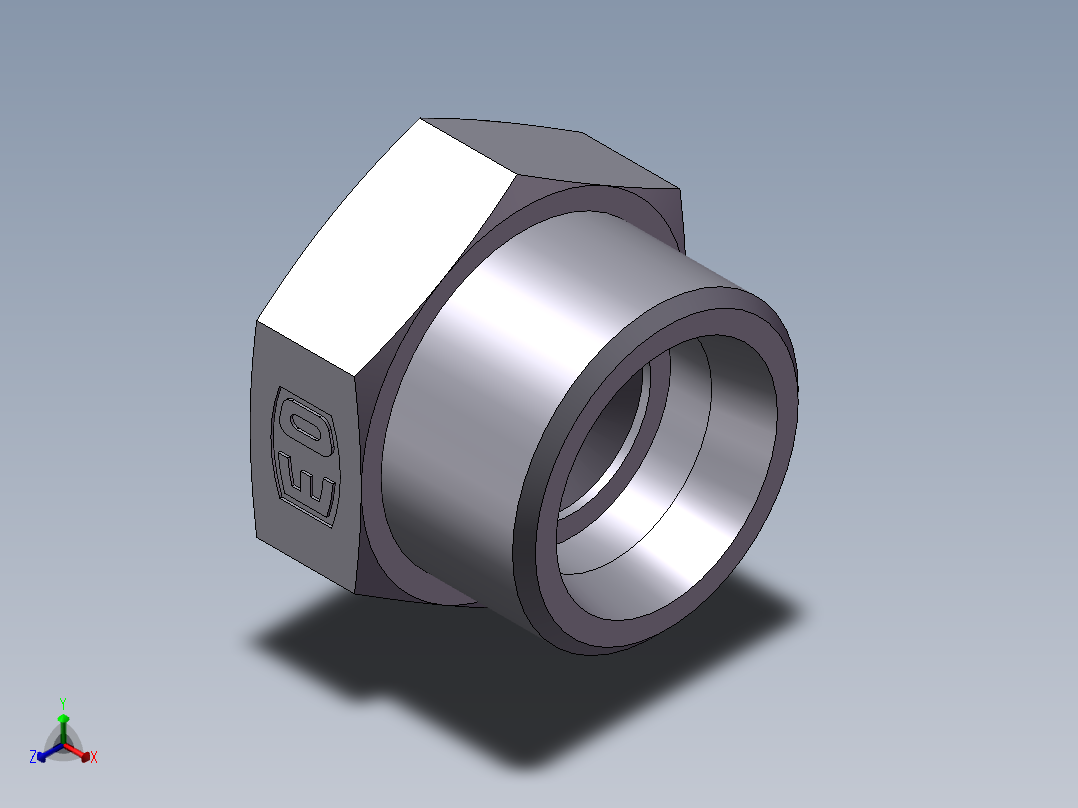 堵头 4C+4D 管端堵、4D-36正等轴测图