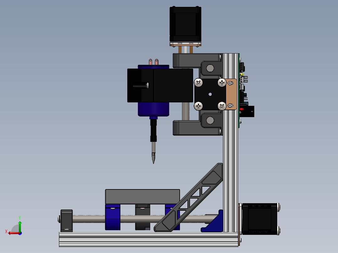 数控小型雕铣床后视图