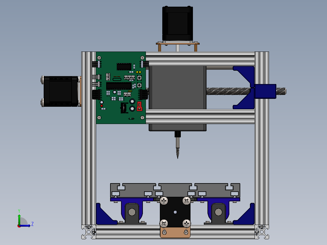 数控小型雕铣床左视图