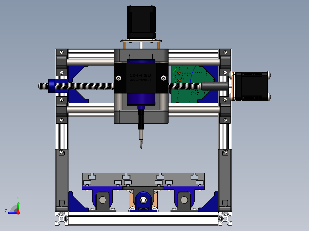 数控小型雕铣床右视图
