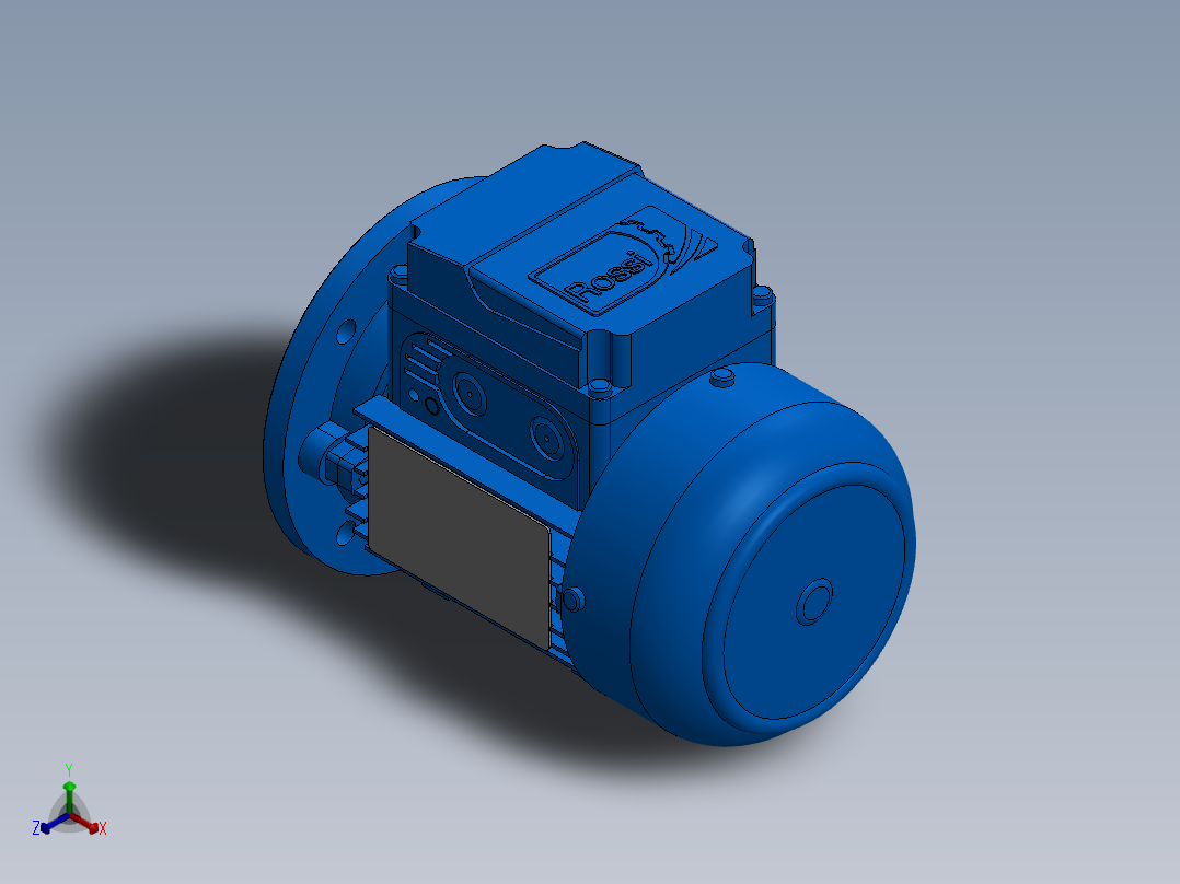 电机 63TB0A2-B5正等轴测图