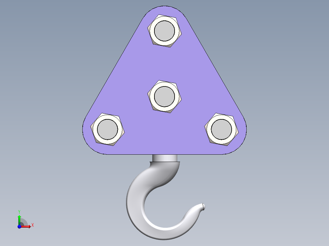 一种挂钩前视图