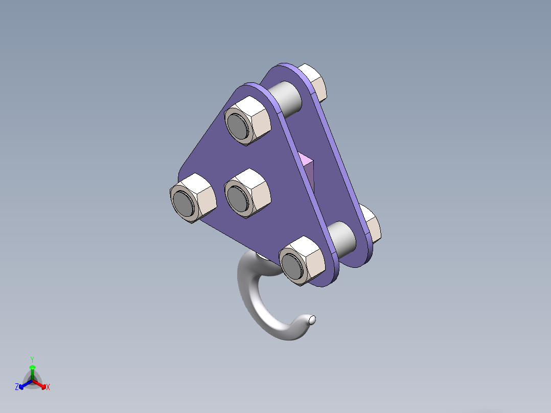 一种挂钩正等轴测图