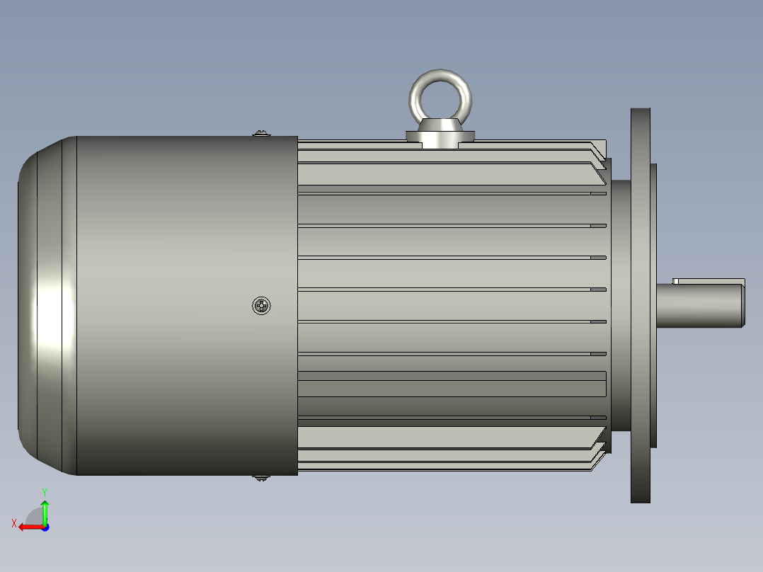 YEJF系列B5型机座不带底脚端盖有凸缘带通孔YEJF100L2-4后视图