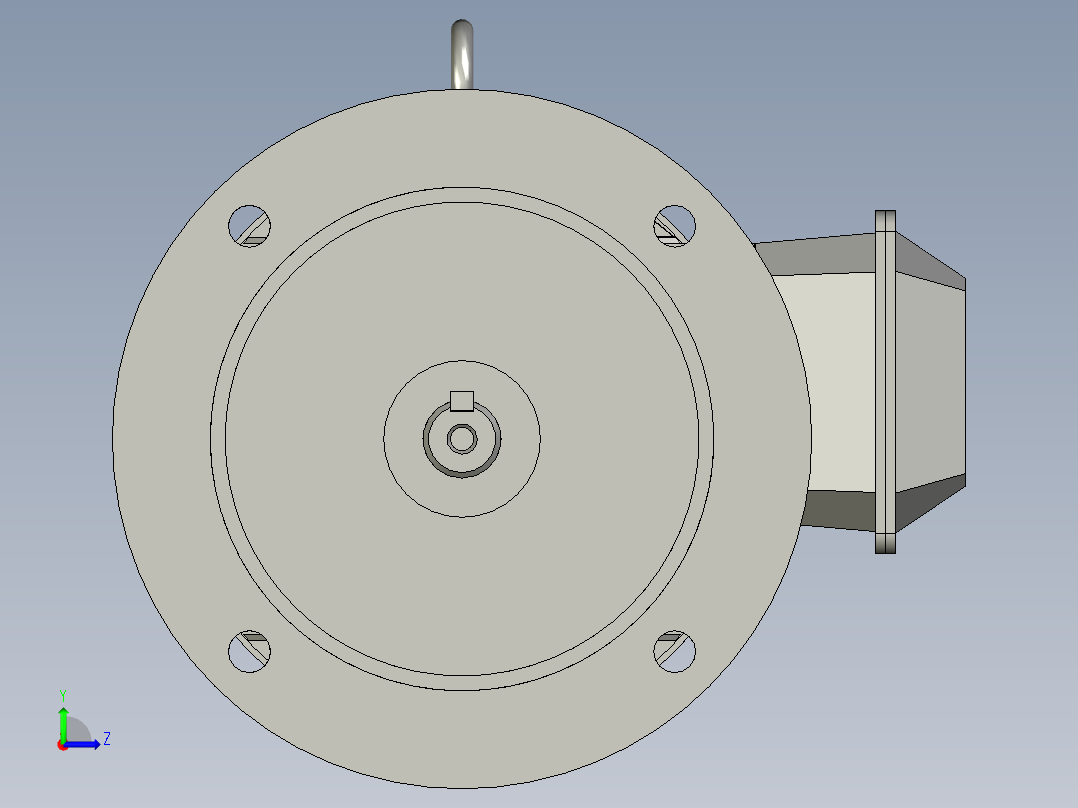 YEJF系列B5型机座不带底脚端盖有凸缘带通孔YEJF100L2-4左视图