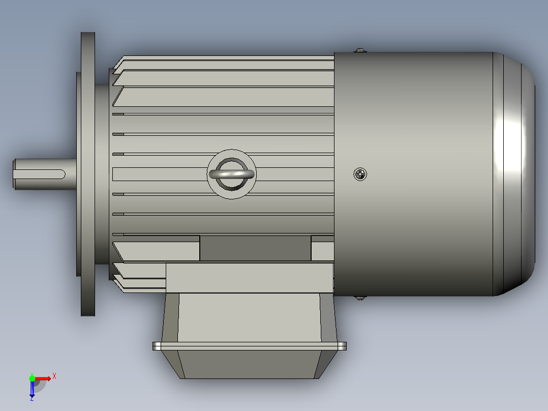 YEJF系列B5型机座不带底脚端盖有凸缘带通孔YEJF100L2-4俯视图