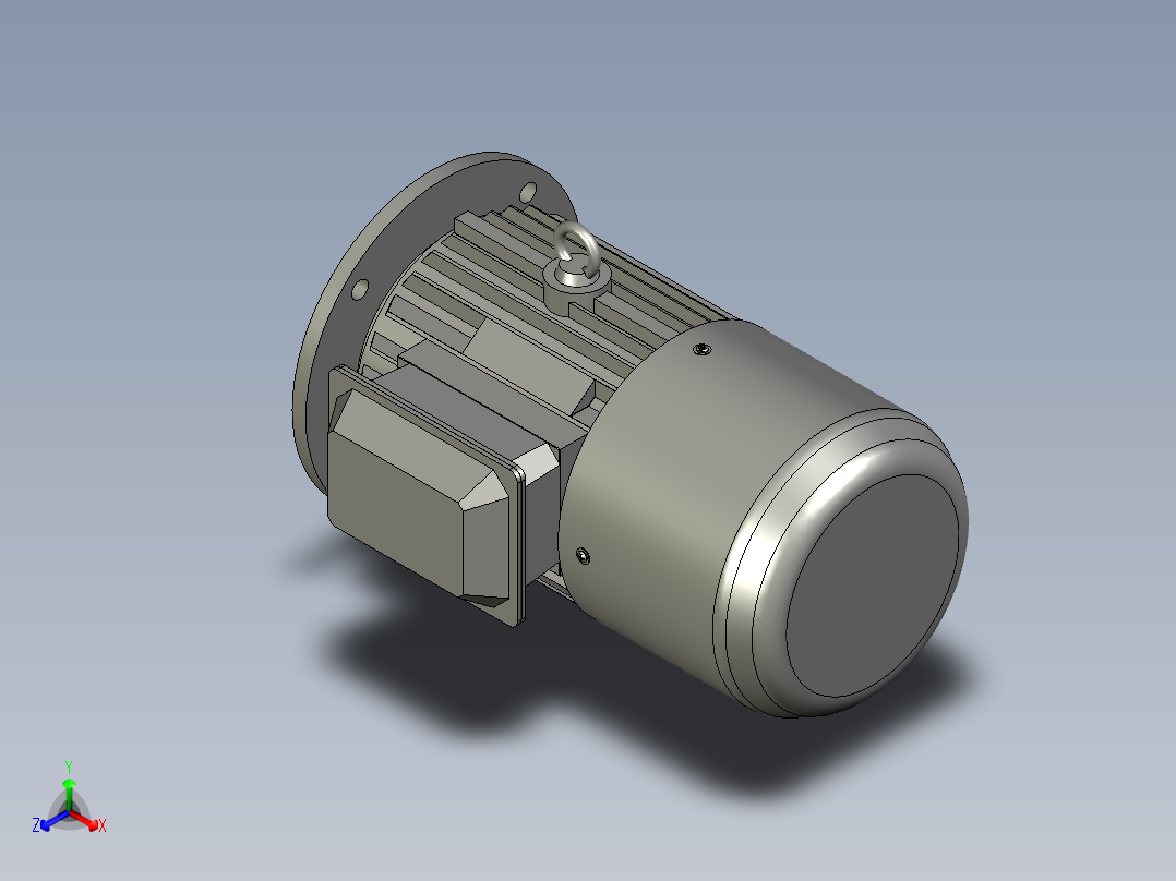 YEJF系列B5型机座不带底脚端盖有凸缘带通孔YEJF100L2-4正等轴测图