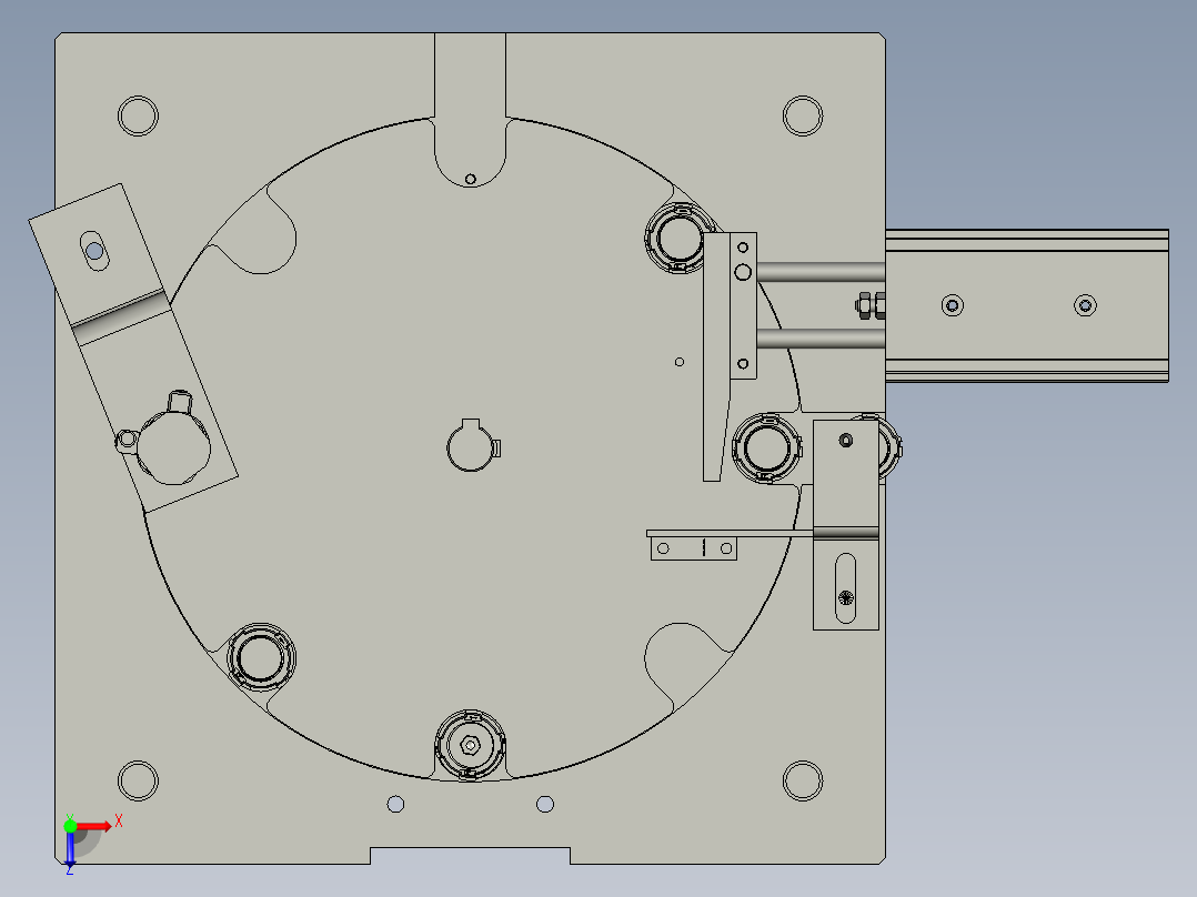 轴套旋转组件俯视图