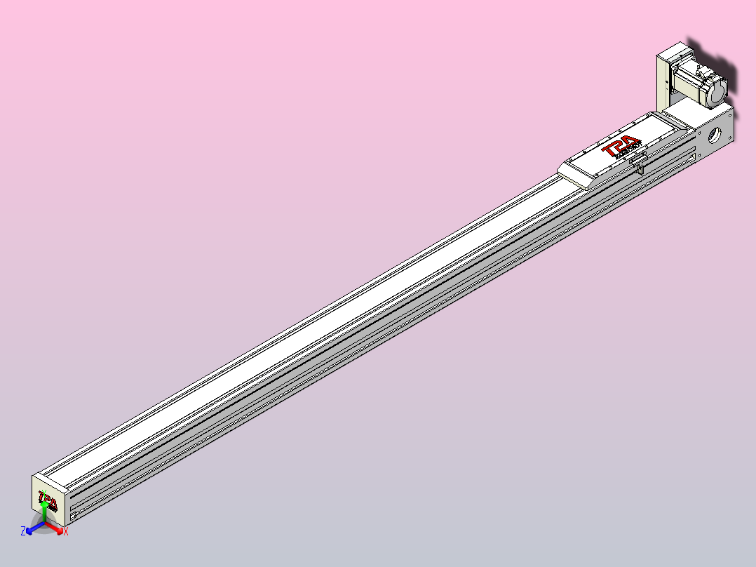 伺服电机集成皮带传动直线执行器TPA-OCB-120-224-L1750-RU-P75-N3主视图
