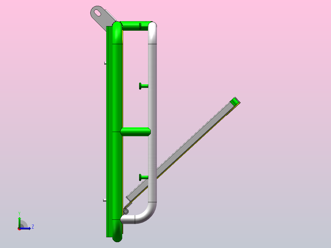 全地形车前货架组装左视图
