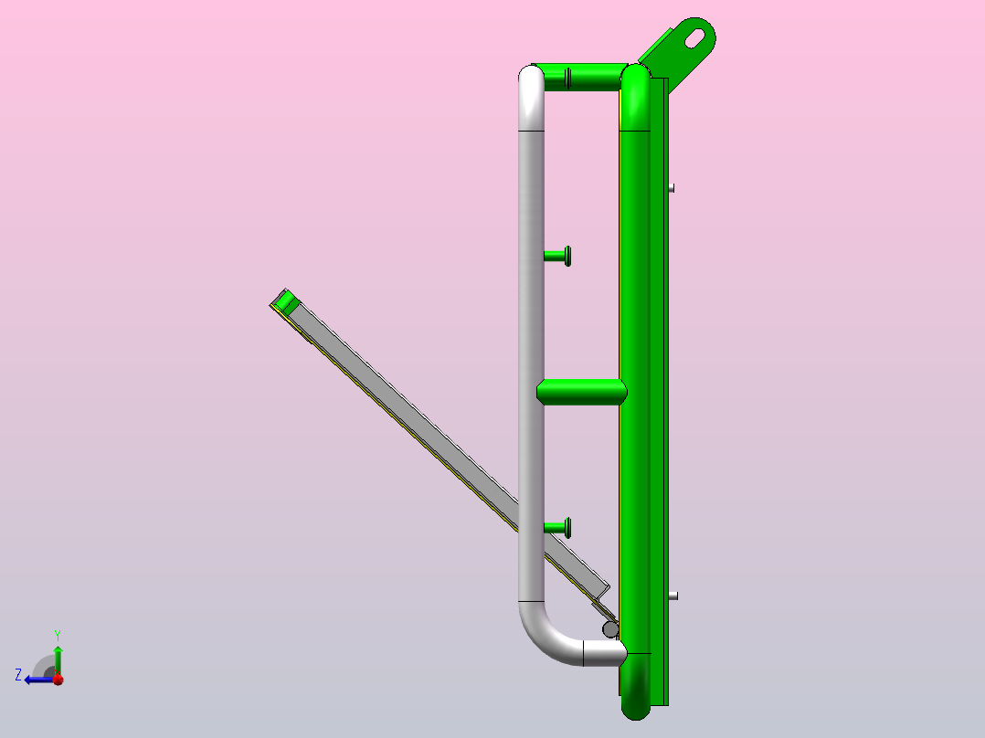 全地形车前货架组装右视图