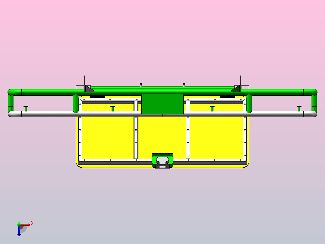 全地形车前货架组装俯视图