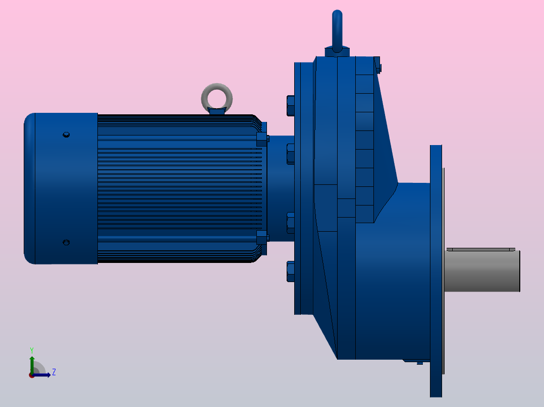 RXF157法兰轴伸式安装斜齿轮减速机RX157-Y11-6P-160M-M1-0°-Φ550左视图