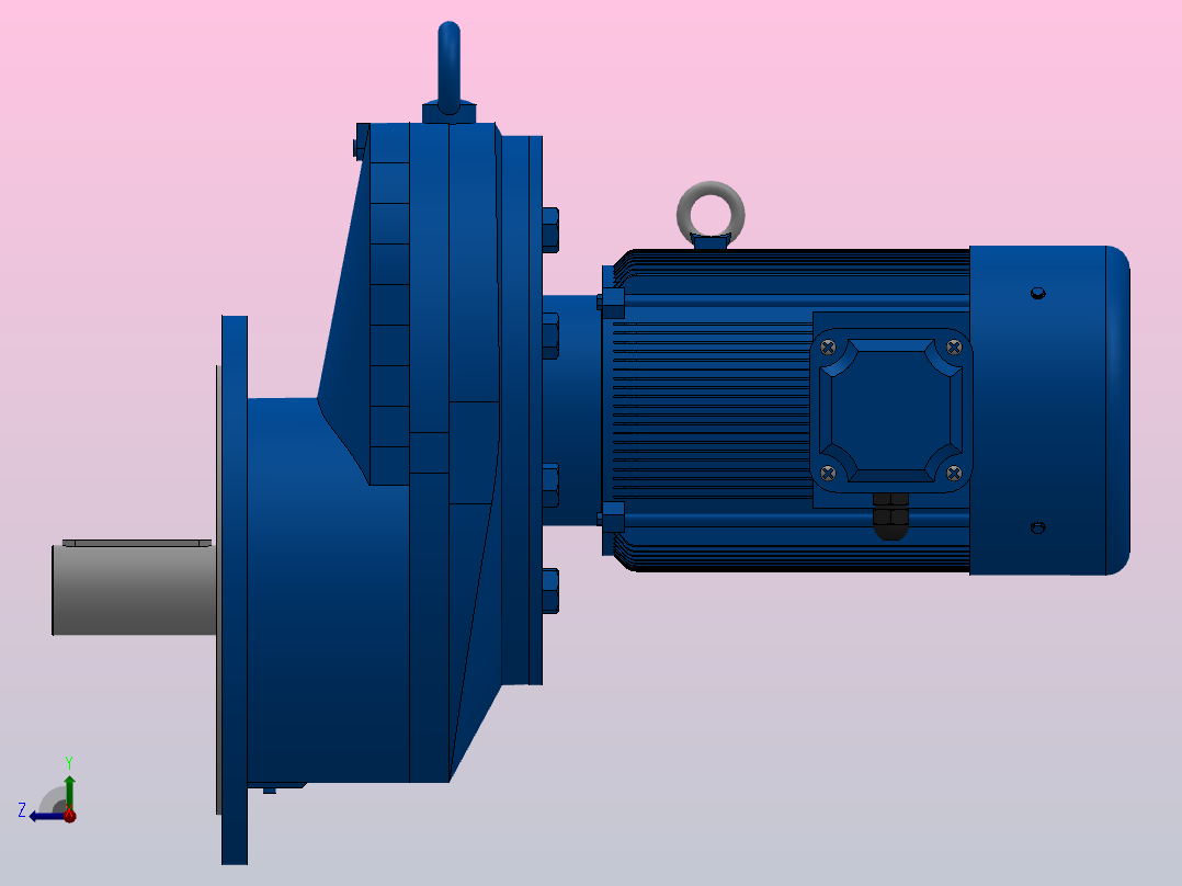 RXF157法兰轴伸式安装斜齿轮减速机RX157-Y11-6P-160M-M1-0°-Φ550右视图