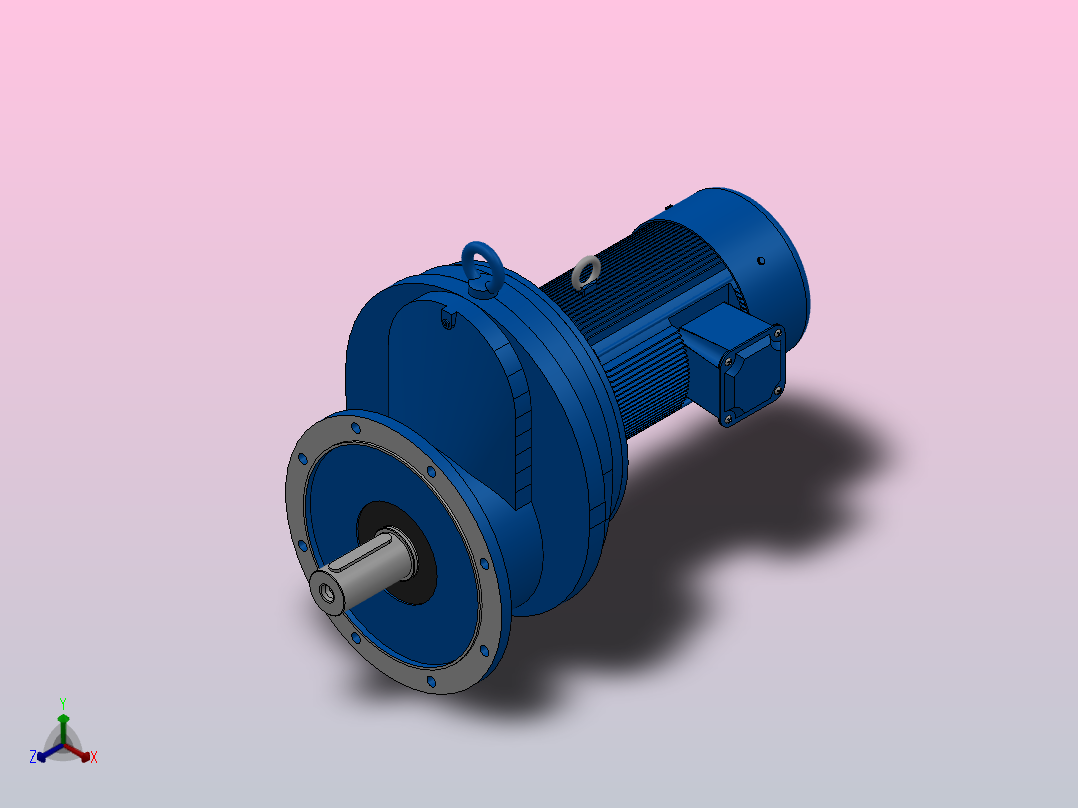 RXF157法兰轴伸式安装斜齿轮减速机RX157-Y11-6P-160M-M1-0°-Φ550正等轴测图